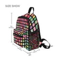 thumbnail image 3 of FORMRS School Backpack with Front Zippered Pocket 12" Student Travel Daypack, Colorful Block Pattern, 3 of 6