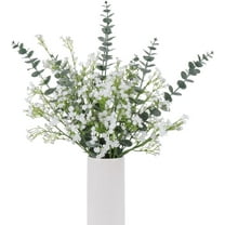 18pcs Babys Breath Eucalyptus Leaves Bouquet Gypsophila Artificial Flowers and Faux Greenery for Home Decor