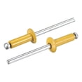 thumbnail image 1 of Unique Bargains 4mm x 12mm en Aluminium Tête Ronde Plate Rivets Aveugles, Ton Or 200 Pack, 1 of 5