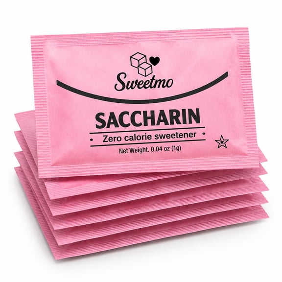 Sweetmo Saccharin Sweetener Packets, Zero Calorie Sugar Substitute, 100 Count