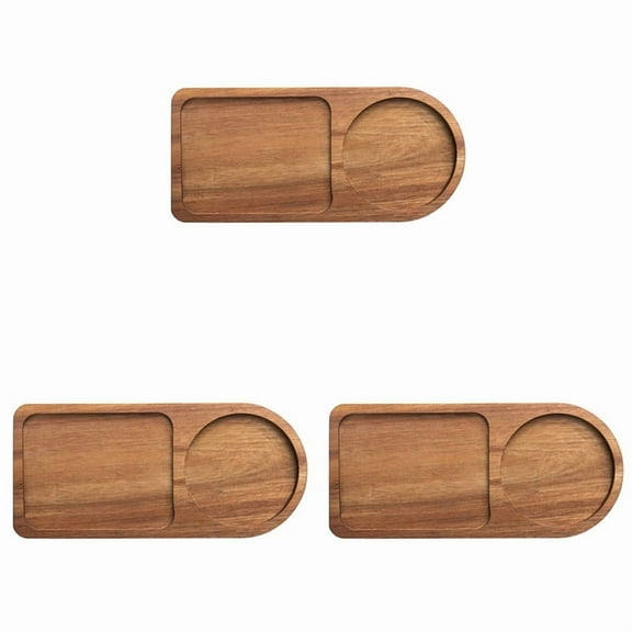 3X Coffee Tray Wood Plate Breakfast Tray for Serving Food Hospitality Coffeeware Teaware Decor C