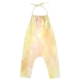 thumbnail image 2 of Girls' Jumpsuits Rompers Summer Casual Sleeveless Rompers With Pockets Spaghetti Strap Romper Pastel Yellow Floral Elements 4T, 2 of 7