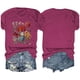 thumbnail image 4 of Blusas de Verano de las Mujeres Flor Impresa Cuello Redondo Manga Corta Superior, Verano Superior de las Mujeres, 4 of 8