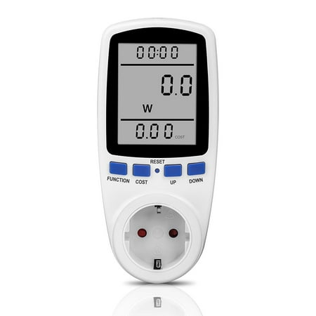 

Power Energy Meter Socket Digital LCD Display Energy Cost Meter Plug Power Consumption Monitor Outlet 230VAC 0.5W
