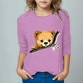 thumbnail image 2 of LNWUY (3-10 Years) Boys and Girls Fashion Cute Printed Casual Short Sleeve Comfort Breathable Cotton T-Shirt Top Purple 5 Years, 2 of 4
