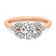 thumbnail image 5 of IGI Certified 1 Carat Round Shape Lab Grown Diamond Engagement Ring | 14K Rose Gold | Beatrice Marquise Side Stone Diamond Ring | FG-VS1-VS2 Quality Friendly Diamonds, 5 of 7