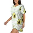 thumbnail image 2 of Goofa Avocado of a Hear for Womens Cotton 2 Piece Pajamas Set Classic Short Sleeve Pjs Set Soft Button Down Sleepwear Loungewear-4X-Large, 2 of 7