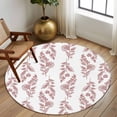 thumbnail image 2 of Round Area Rug 8 Ft, Red Botanical Washable Non-Slip Circle Carpet for Living Room/Bedroom, Pastoral Elegant Spring Floral Collection Low-Profile Large Area Rugs for Indoor, 2 of 8