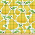 thumbnail image 2 of Ambesonne Pear Fabric by the Yard Upholstery, Fruit Basket Yummy and Funny, 1 Yard, Mustard and Lime Green, 2 of 5