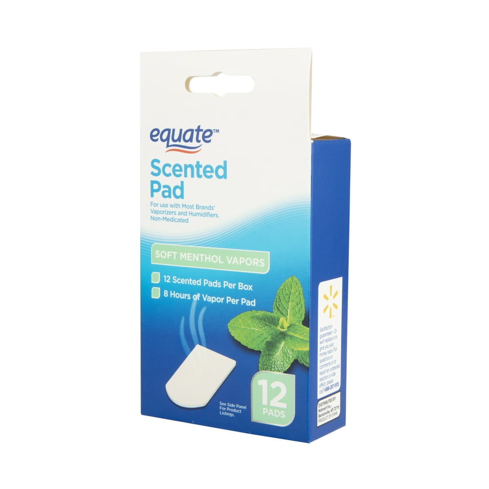 Equate Scented Pads Menthol, 12 Pads, For Use w/ Vaporizer, Humidifier