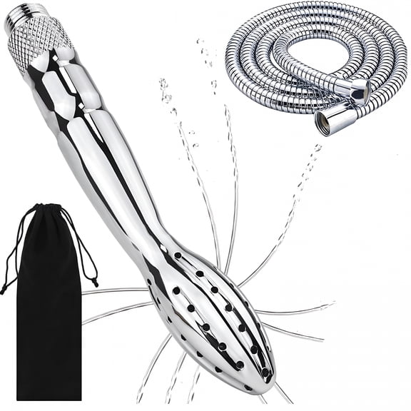 XIRQI Anal Douches, Shower Cleaner Enema Douche System Handheld Water Shower Nozzle Anal Rinse Cleaning Kit for Men Women with 59Inch Shower Hose