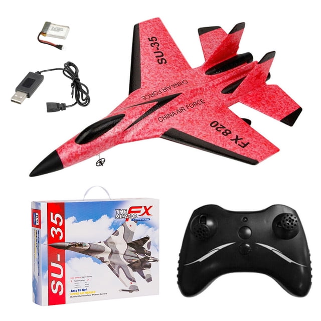Avión de juguete 2.4G Control remoto Avión volador Niños EPP Avión recargable, Rojo, con caja de paquete Inevent FN000222-01B