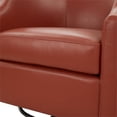 thumbnail image 6 of Pemberly Row Caramel Top Grain Leather Swivel Glider Barrel Chair, 6 of 10