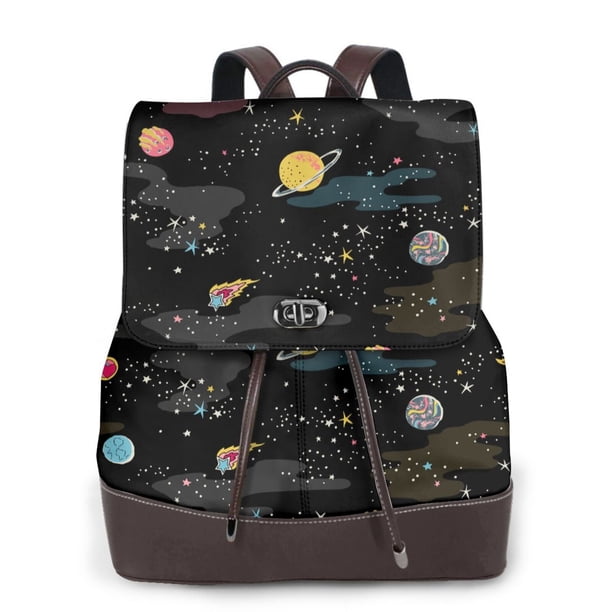 Disketp Galaxy Mochila de Cuero para Mujer, Bolso de Espalda Antirrobo con Estilo para Viaje, Trabajo y Uso Diario