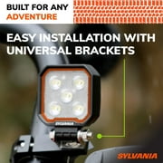 SYLVANIA Rugged 3 Inch Cube LED Light Pods | | Flood Light 1400 Raw Lumens, Off Road Driving Work Light, Truck, Tractor, Boat, ATV, UTV, SUV, 4x4 (2 PC)