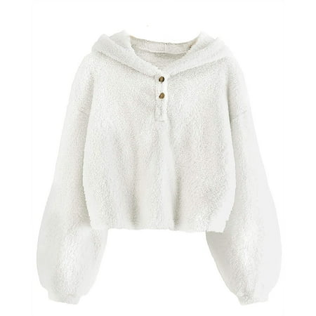 

Kids Girl s Hoodie Warm Loose Button Down Pullover Jacket Top Coat Girls Inner Wear