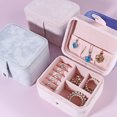 thumbnail image 3 of ZheElen Women Jewelry Box Storage Multi-function Earring Button Organizer Travel Ornaments Case Gift Display Decorations Leather Pink Leather Pink, 3 of 6