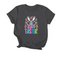 thumbnail image 2 of Mujeres Manga Corta Tops Impreso Cuello Redondo Camiseta Superior, Poliéster Spandex Vintage Humor, 2 of 6