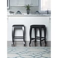 thumbnail image 3 of Home Square 2-Piece 24" Wood Backless Square Top Counter Stool Set in Black, 3 of 5