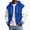 Blue, variant on Mens Fleece Lined Hooded Bomber Jacket Casual Zip Up Baseball Outerwear Ribbed Cuff Hem Regular Fit Coat Black M