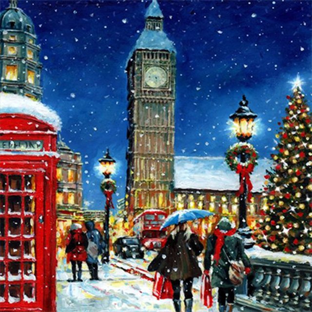 Kit de pintura al óleo de Big Ben acrílico por números, pintura DIY sobre lienzo, artesanía sin marco Hugtrwg Para estrenar