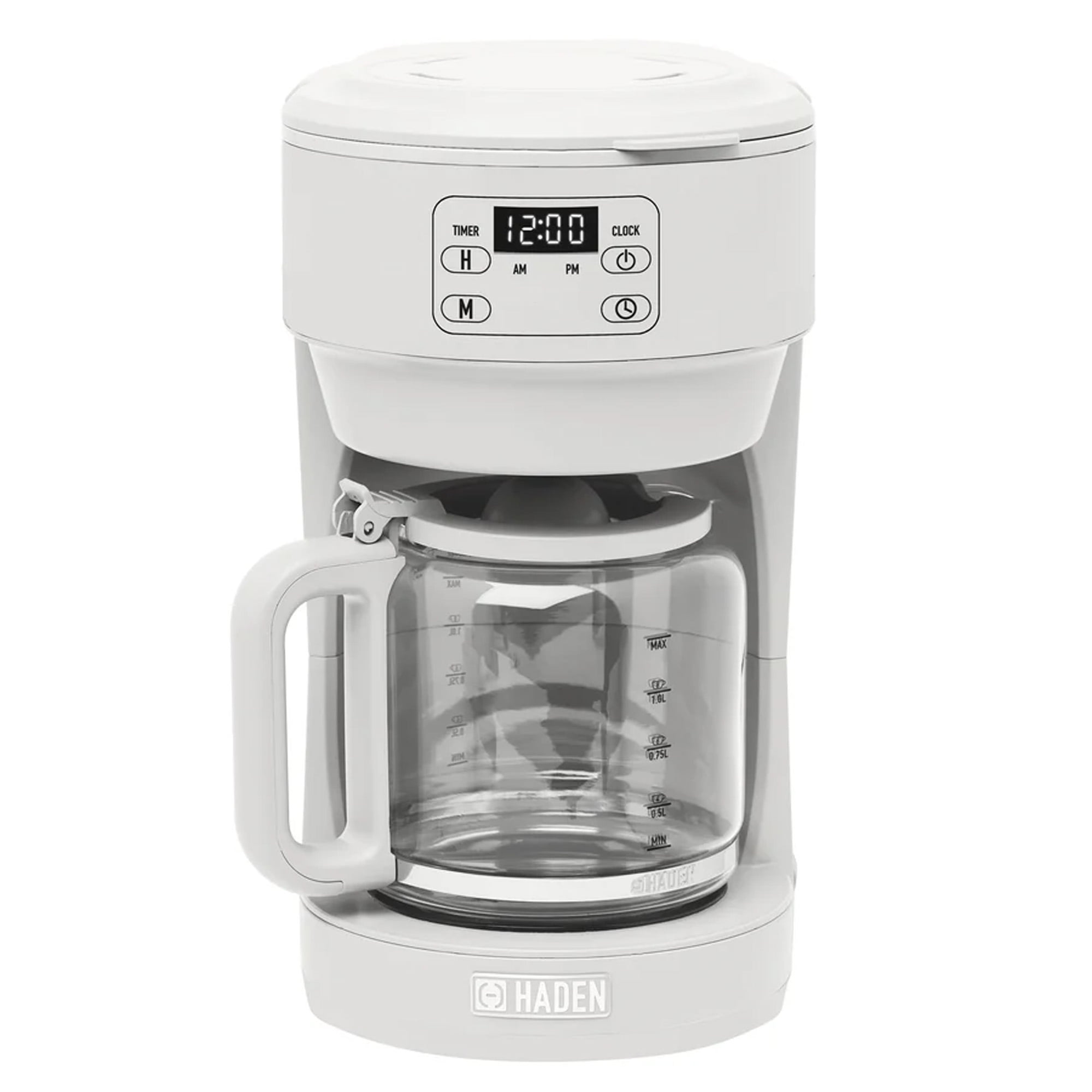 Open Box Haden Chelsea 10 Cup Drip Coffee Maker w/Glass Carafe, Ivory & Chrome