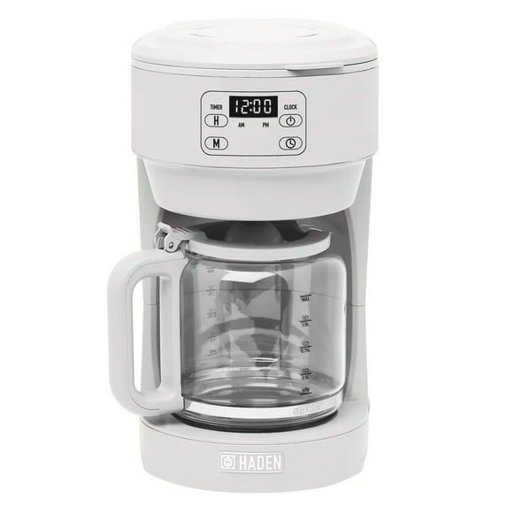 Open Box Haden Chelsea 10 Cup Drip Coffee Maker w/Glass Carafe, Ivory & Chrome