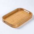 thumbnail image 1 of Bamboo Serving Tray with Handle, 40x28x5cm - Modern Japanese Style Lightweight Tea Tray for Home, Dining Room & Hotel Use - Sturdy, Convenient Tabletop Organizer for Tea Sets & Daily Essentials -, 1 of 3