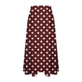 thumbnail image 6 of Summer Maxi Skirts for Women Satin Fashion Boho Long Skirt Trendy Floral High Waist A Line Beach Skirt Vacation Outfit Wine M, 6 of 7