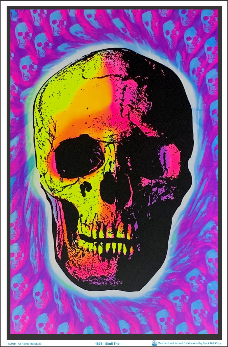 Skull Blacklight Poster 23.5" x 35.5" - Walmart.com