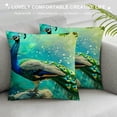 thumbnail image 3 of Orinice Peacock Graphic Decorative Cushion Throw Pillow Cover for Home Couch Living Room Bed Sofa Short Plush All Seasons Zipper Closure 1PC 12x12in, 3 of 5