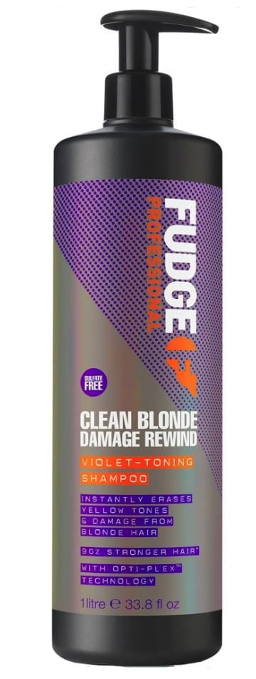oz , Fudge Clean Blonde Damage Rewind Violet-Toning Shampoo , Hair Beauty Product - Pack of 1 w/ Sleek Pin Comb - Walmart.com
