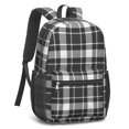 thumbnail image 2 of Black and White Checkered Pattern 17" School Backpacks for Teens,Waterproof Oxford Fabric,S-Shape Padded Straps for School,Travel,Hiking,Camping, 2 of 6