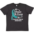 thumbnail image 3 of Inktastic Ovarian Cancer Awareness Brave and Strong with Arrows Youth T-Shirt, 3 of 5
