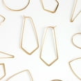 thumbnail image 3 of Humble Chic Geometric Chevron Threader Hoop Earrings - 18K Gold Plated - 2 inch, 3 of 10