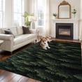 thumbnail image 3 of Dark Green Forest Area Rug 6x9 FT, Non Slip Living Room Throw Carpet, Pine Trees Modern Mysterious Art Washable Soft Large Floor Carpet Non-Shedding Rug for Bedroom Dining Room Play Room, 3 of 9