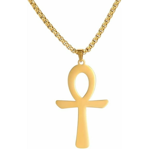 Egyptian Ankh Cross Pendant Necklace Symbol of Life Pendant Necklace Stainless Steel Classic Cross Pendant Necklace Egyptian Amulet Jewellery Necklace