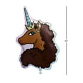 thumbnail image 2 of Multicolor Afro Unicorn Giant Foil Party Balloon, 32in, 2 of 6