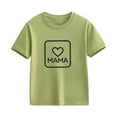 thumbnail image 4 of Spazoro Toddler Girls T-shirts, Crewneck Summer Love Mom Casual Short Sleeve Tops Green Size 2-13T, 4 of 7