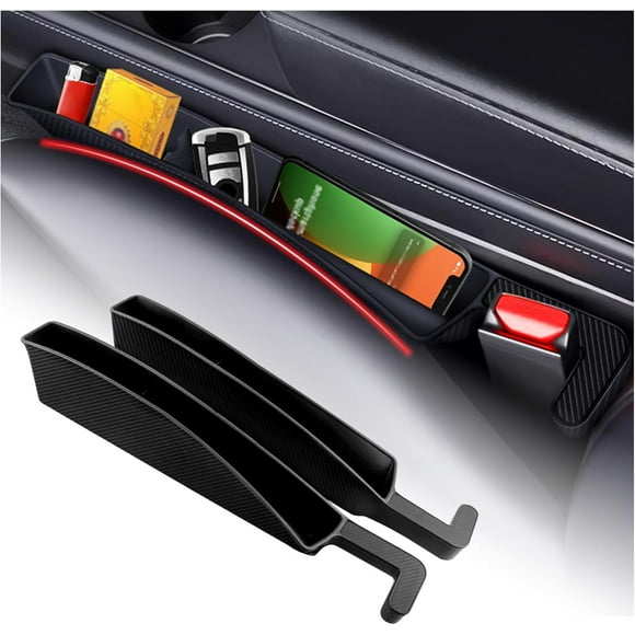 2PCS Car Seat Gap Filler Organizer with Phone Holder,Anti-Fallout Car Gap Seat Filler with Storage Slot for Items,Universal Cars Gaps Fillers Cars Interior Accessories