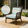 thumbnail image 2 of Outdoor Patio Cushion Covers 4 Pack Teal Gray Patio Chair Cushion Covers with Ties and Zipper Rustic Gradient Stripes Waterproof Outdoor Seat Cushion Covers for Patio Furniture 24"x24", 2 of 9