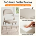 thumbnail image 4 of 6 Pack Folding Chairs with PU Leather Padded Cushion and Back, Stackable Commercial Grade Metal Folding Chairs for Home and Office Indoor and Outdoor Events (Khaki), 4 of 8