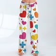 thumbnail image 6 of Womens Heart Print Pajama Pants Valentine Sleepwear Pants Loose Wide Leg Lounge Pants High Waisted Comfortable Pajamas for Relaxing Multicolor M, 6 of 8
