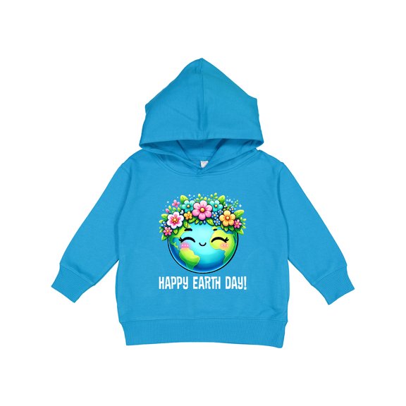 Inktastic Happy Earth Day Flowered Toddler Hoodie