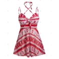 thumbnail image 1 of Tankini de gran altura Rosegal talla grande Malla geométrica Sheer, 1 of 5