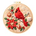 thumbnail image 3 of Christmas 3D Punch Needle Felt Art DIY Kit, Festive Wool Punch Embroidery Hoop Wall‑Hanging Craft Set, 3 of 6
