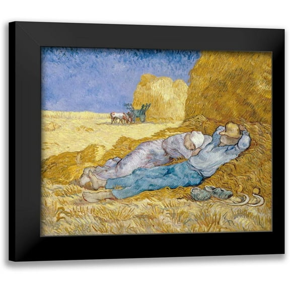 Van Gogh, Vincent 14x12 Black Modern Framed Museum Art Print Titled - The Siesta - La Siesta