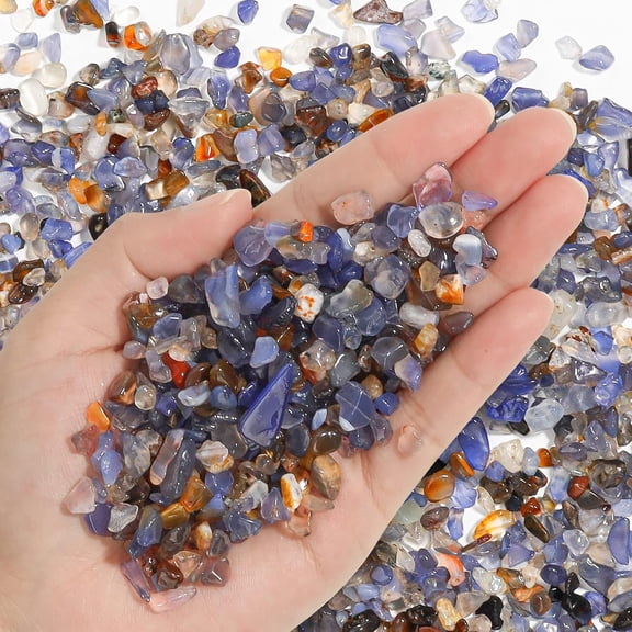 1LB Tumbled Polished Natural Agate Gravel Crystal Chips, Decorative Bulk Pebbles, Mini Polished Stones for Vase Fillers, Aquarium, Succulent Top Dressing, Terrariums, Resin Art & DIY Crafts