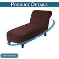 thumbnail image 5 of KBOOK Velvet Chaise Lounge Cover for Living Room Stretch Armless Chaise Slipcover, Dark Brown, 5 of 6