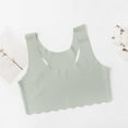 thumbnail image 2 of Girls Bras 10-12 Years Old Sport Training Bra Seamless Racerback Soft and Comfortable Underwear Camisole Wireless Cotton Crop Tops Bralettes Army Green 9-13 Years, 2 of 6